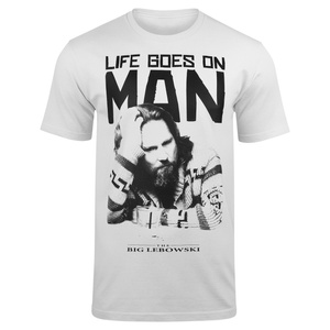 koszulka THE BIG LEBOWSKI - LIFE GOES ON MAN WHITE