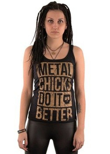 bluzka damska METAL CHICKS DO IT BETTER - METAL CHICKS BRONZ, na ramiączka