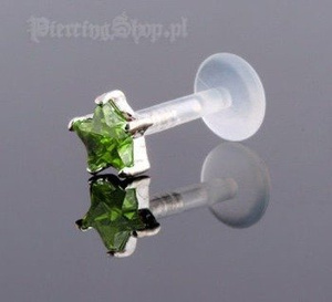 kolczyk do chrząstki GWIAZDKA LABRET LA-115 ZIEL