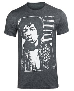 koszulka JIMI HENDRIX - DISTRESSED ciemnoszary melanż