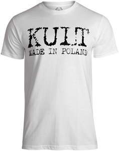 koszulka KULT - MADE IN POLAND (LOGO+NAPIS) biała