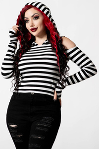 bluzka damska KILLSTAR - CAUSE OF DEATH (BLACK/WHITE)