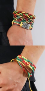 bransoletka BOHO - FOOTBALL, zestaw 5 bransoletek