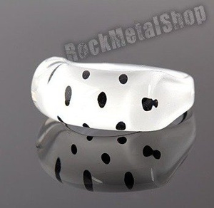 pierścień DOTS biały