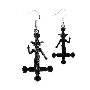 kolczyki BAPHOMET CROSS