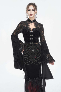 bluzka damska DEVIL FASHION - BLACK VINTAGE GOTHIC