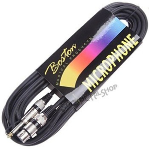 przewód mikrofonowy BOSTON: XLR żeński -  DUŻY JACK mono (6.3mm) / 10m