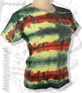 bluzka damska BLACK RED GREEN YELLOW MIX barwiona