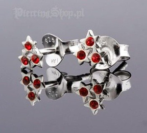 kolczyki do uszu GWIAZDKI CZER