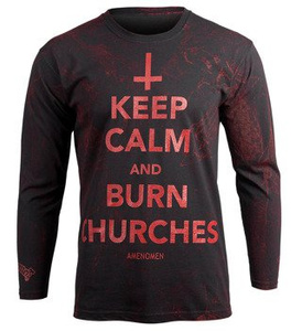 longsleeve AMENOMEN - KEEP CALM AND BURN CHURCHES (OMEN069LO ALLPRINT RED)