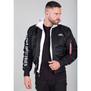 kurtka flyers ALPHA INDUSTRIES - MA-1 D-TEC SE BLACK WHITE