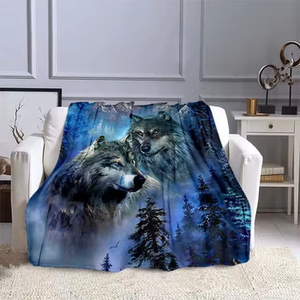 narzuta/koc WOLVES IN WINTER