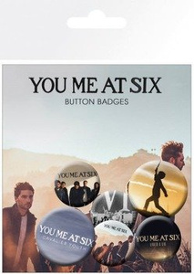 zestaw 6 szt. przypinek YOU ME AT SIX - MIX