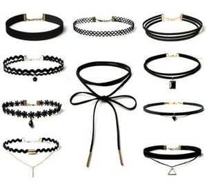 naszyjnik Steampunk CHOKER, zestaw  10 szt