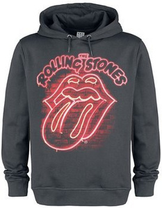 bluza THE ROLLING STONES - NEON SIGN, z kapturem, szara