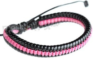 bransoletka czarno-różowa