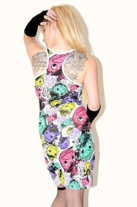 sukienka IRON FIST - HORROR POP RACER BACK   (WHITE)