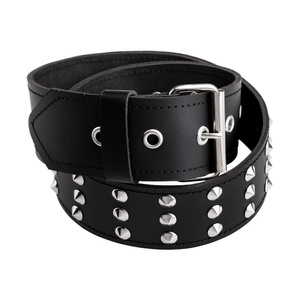 pasek z ćwiekami CONE STUD, skóra naturalna