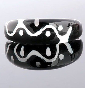 pierścień PATTERN czarny