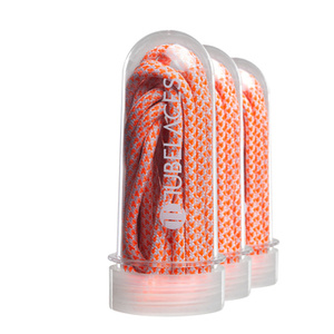 sznurowadła TUBELACES - WHITE/NEON ORANGE (130 cm)