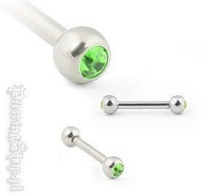 TYTANOWY BARBELL SZTANGA dwa oczka różne kolory zielony [TMBLDJ]