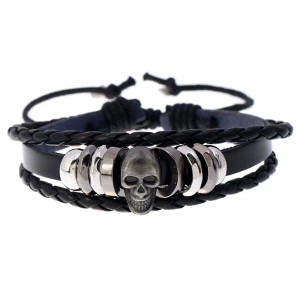 bransoletka BOHO SKULL czarna