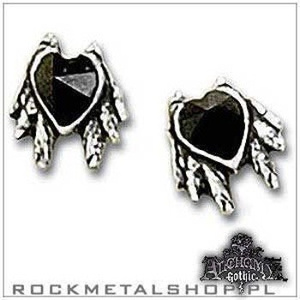 kolczyki BLACK HEART STUDS (PAIR)