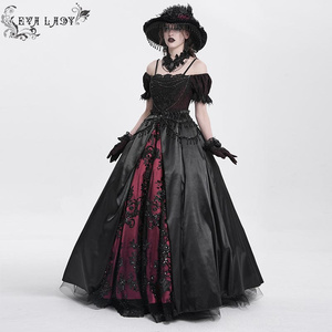 suknia DEVIL FASHION - BLACK AND RED GOTHIC