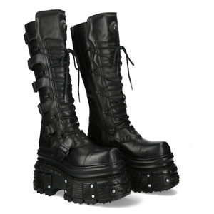 buty NEW ROCK ITALI Y NOMADA NEGRO, IMPERFECT TANK NEGRO TORNILLOS CINCADO E34, SIN ORIFICIO , SIN TUERCA, SIN MUELLE [ M-272-C70]
