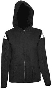 bluza damska SPIRAL czarna, rozpinana z kapturem