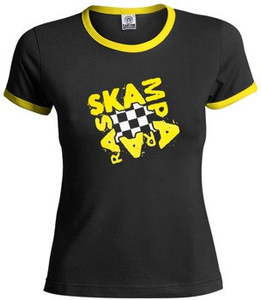 bluzka damska SKAMPARARAS - LOGO (czarno-żółta)