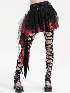 spódniczka DEVIL FASHION - BLACK AND RED GOTHIC PUNK