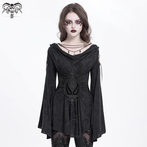 bluzka damska DEVIL FASHION - BLACK RETRO GOTHIC