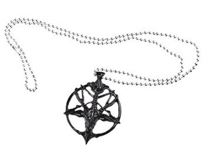 naszyjnik kulkowy PENTAGRAM BAPHOMET BLACK Ø2mm