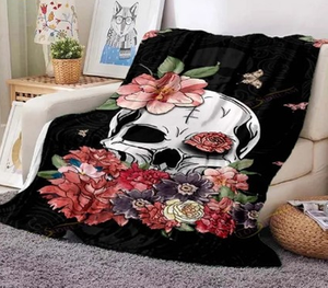 narzuta/koc SKULL & FLOWERS