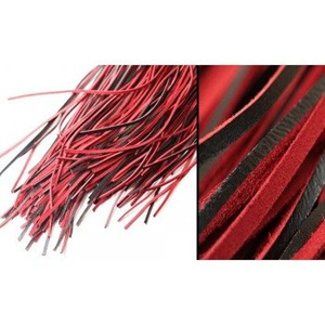 rzemyk CZARNO - CZERWONY  gruby 3mm