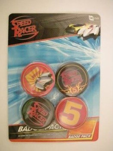 zestaw 4 przypinek SPEED RACER