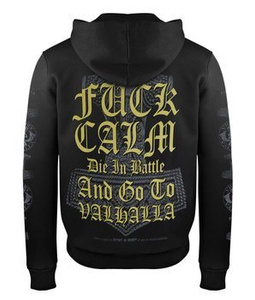 bluza VICTORY OR VALHALLA - FUCK CALM... rozpinana, z kapturem