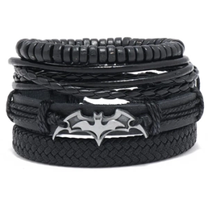 bransoletka BOHO BLACK - BATMAN, zestaw 4 bransoletek