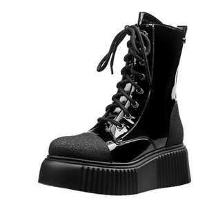 botki damskie ALTERCORE czarne (DALIA VEGAN BLACK PATENT)