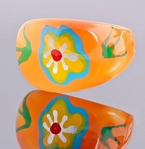 pierścień FLORAL pomarańczowy
