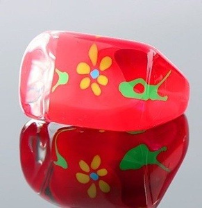 pierścień FLORAL czerwony