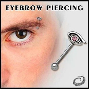 KOLCZYK PIERCING DO BRWI OKO kolor oczka CRYSTAL [EBP-5]