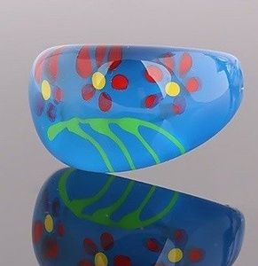 pierścień FLORAL niebieski