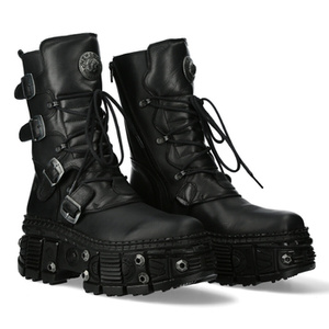 buty NEW ROCK ITALI NEGRO NOMADA NEGRO, TANK CASCO NEGRO, + tornillo power AD 2793 (x18) [M-WALL373-S11]