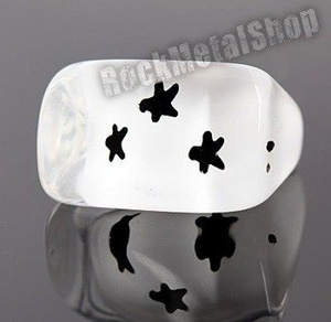 pierścień STARS biały