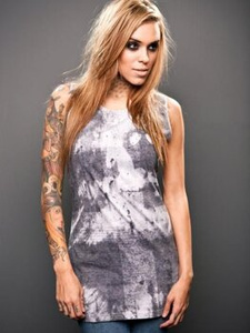 bluzka damska DISTURBIA - BLACK DOG VEST DRESS