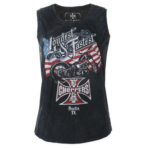 bluzka damska WEST COAST CHOPPERS - LOUDEST AND FASTEST, na ramiączkach barwiona