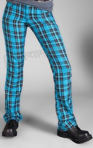 spodnie damskie HIPSTER TARTAN LIGHT BLUE