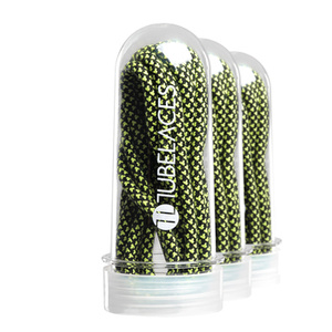 sznurowadła TUBELACES - BLACK/NEON YELLOW (150 cm)